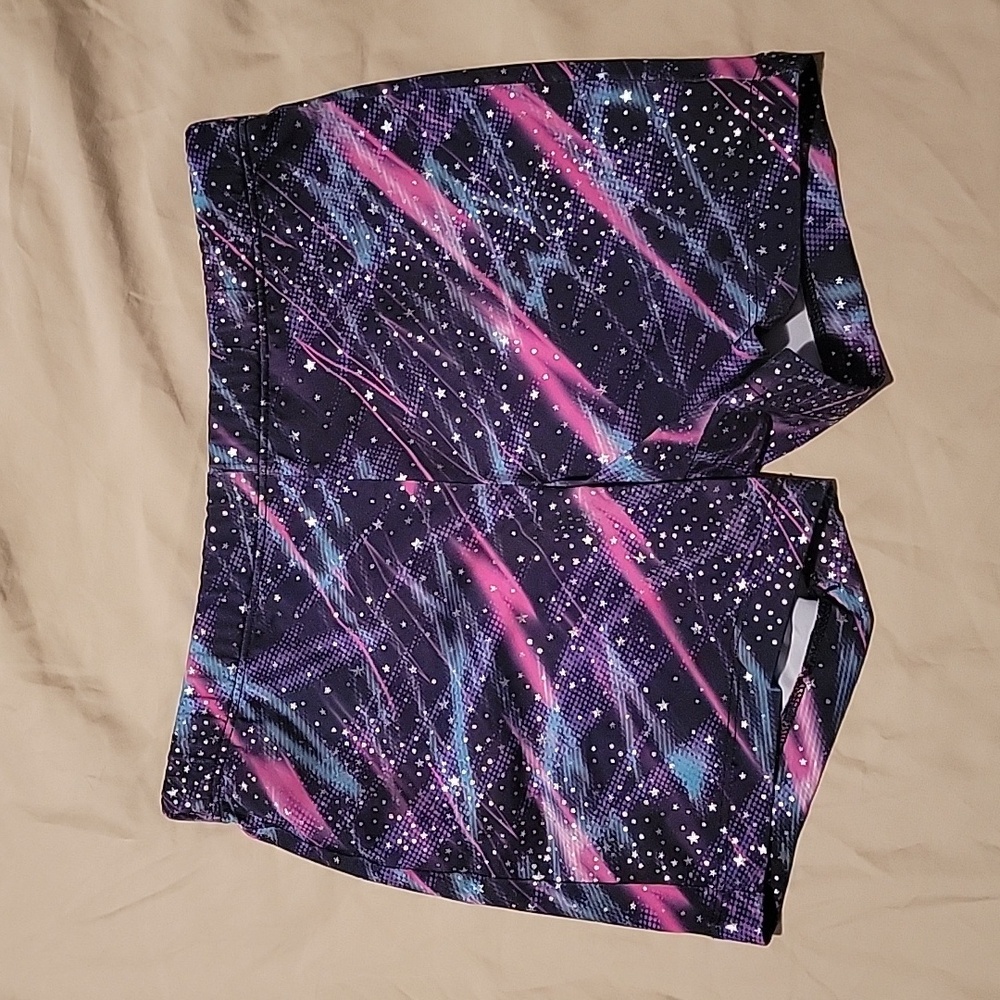 Gymnastics shorts multi color sparkle girls 7/8